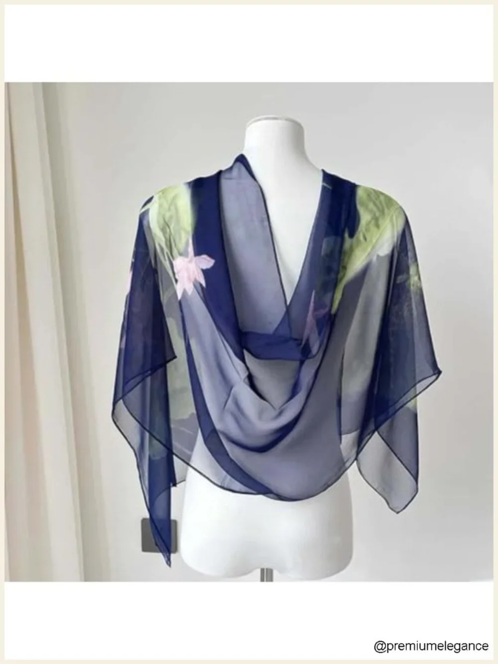 Lightweight Floral Fashion Scarf Women Silk Feeling Polyester Shawl Wrap